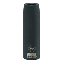 Deep Length Socket, 1/2 in, 9/16 in