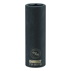 Deep Length Socket, 1/2 in, 11/16 in