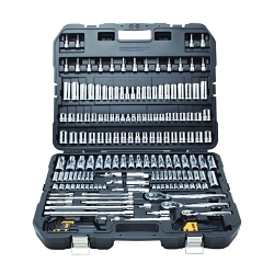 Mixed Mechanic Tool Set, Molded Case Tool Storage, 6-Point, 192 Pieces
