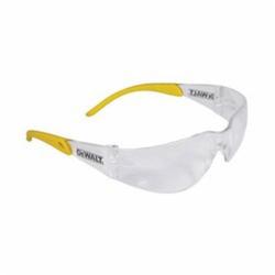 Safety Glasses, Wrap Around Frame, Clear/Yellow, Plastic Frame