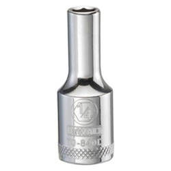 Deep Length Socket, 3/8 in Hex Drive, 1/4 in, 6 Points
