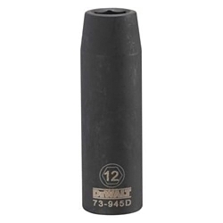 Deep Length Socket, 1/2 in, 12 mm, 6 Points