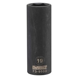 Deep Length Socket, 1/2 in, 19 mm, 6 Points