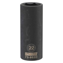 Deep Length Socket, 1/2 in, 22 mm, 6 Points