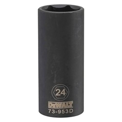 Deep Length Socket, 1/2 in, 24 mm, 6 Points