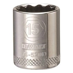 Socket, 3/8 in, 15 mm, 12 Points