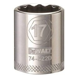 Socket, 3/8 in, 17 mm, 12 Points