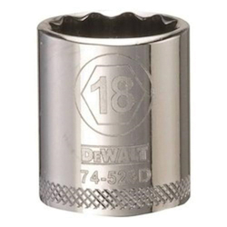 Socket, 3/8 in, 18 mm, 12 Points
