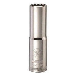 Deep Length Socket, 1/2 in, 14 mm, 12 Points