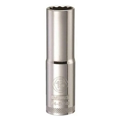 Deep Length Socket, 1/2 in, 15 mm, 12 Points