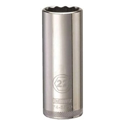 Deep Length Socket, 1/2 in, 22 mm, 12 Points