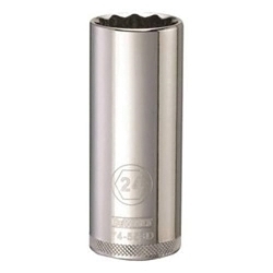 Deep Length Socket, 1/2 in, 24 mm, 12 Points