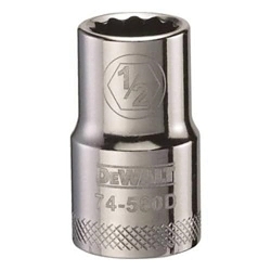 Socket, 1/2 in Hex Drive, 1/2 in, 12 Points