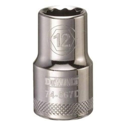 Socket, 1/2 in Hex Drive, 12 mm, 12 Points