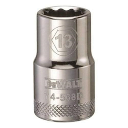 Socket, 1/2 in Hex Drive, 13 mm, 12 Points