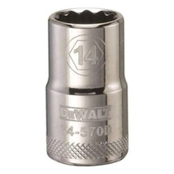 Socket, 1/2 in Hex Drive, 14 mm, 12 Points