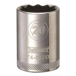Socket, 1/2 in Hex Drive, 20 mm, 12 Points