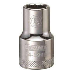 Socket, 1/2 in Hex Drive, 7/16 in, 12 Points