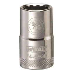 Socket, 1/2 in Hex Drive, 9/16 in, 12 Points