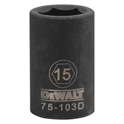 Socket, 1/2 in, 15 mm, 6 Points