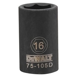 Socket, 1/2 in, 16 mm, 6 Points