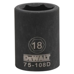 Socket, 1/2 in, 18 mm, 6 Points