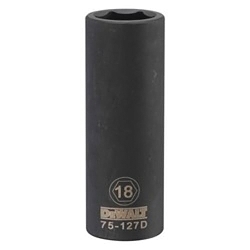 Deep Length Socket, 1/2 in, 18 mm, 6 Points