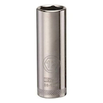 Deep Length Socket, 1/4 in Hex Drive, 12 mm, 6 Points