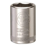 Socket, 1/4 in Hex Drive, 12 mm, 6 Points