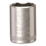 Socket, 1/4 in Hex Drive, 13 mm, 6 Points