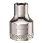 Socket, 3/8 in Hex Drive, 1/4 in, 6 Points