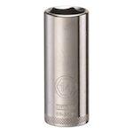 Deep Length Socket, 1/4 in Hex Drive, 14 mm, 6 Points