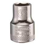 Socket, 3/8 in Hex Drive, 9 mm, 6 Points
