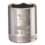 Socket, 3/8 in Hex Drive, 15 mm, 6 Points