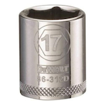 Socket, 3/8 in Hex Drive, 17 mm, 6 Points