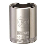 Socket, 1/2 in Hex Drive, 7/8 in, 6 Points