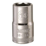 Socket, 1/2 in Hex Drive, 14 mm, 6 Points