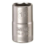 Socket, 1/2 in Hex Drive, 15 mm, 6 Points