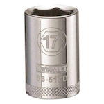 Socket, 1/2 in Hex Drive, 17 mm, 6 Points