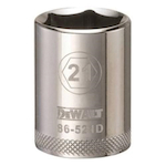 Socket, 1/2 in Hex Drive, 21 mm, 6 Points