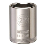 Socket, 1/2 in Hex Drive, 22 mm, 6 Points