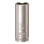 Deep Length Socket, 3/8 in Hex Drive, 7/16 in, 6 Points