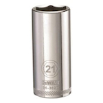 Deep Length Socket, 3/8 in Hex Drive, 21 mm, 6 Points