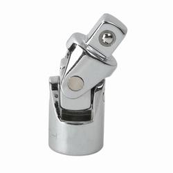 Standard Universal Joint, Polished Chrome, Square Drive, 1/2 in Male Drive, 1/2 in Female Drive, Steel