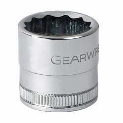 Standard Length Socket, 1/2 in Square Drive, 12 mm, 6 Points