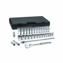 Mechanics Tool Set, 1/2 in Drive, Teardrop Head, 33 Pieces, Full Polished Chrome