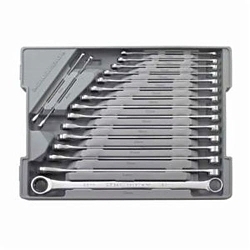 XL Series Extra Long Length Slim Double Box End Ratcheting Wrench Set, 17 Pieces