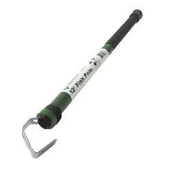 FNon-Conductive Fish Pole, 1-1/4 in Dia x 26 in L, Fiberglass, Black/Green