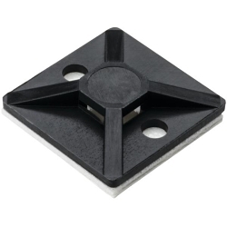 Type MB3A Cable Tie Base, 4-Way, Adhesive/Threaded Mount, 0.14 in W Tie, Polyamide 6.6, Black