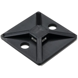 Type MB4A Cable Tie Base, 4-Way, Adhesive/Threaded Mount, 0.18 in W Tie, Polyamide 6.6, Black